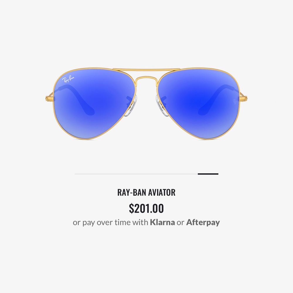 Ray Ban blue flash lenses aviators size small